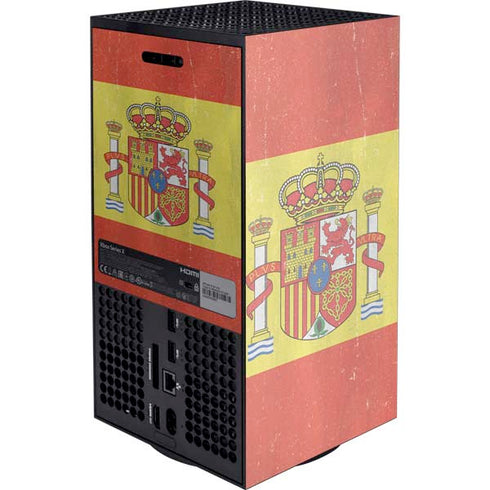 Spain Flag Distressed Xbox Series X Console Skin